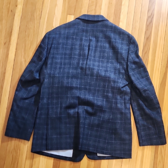 Joe By Joseph Abboud Men's Navy Plaid Blazer - Picture 5 of 5